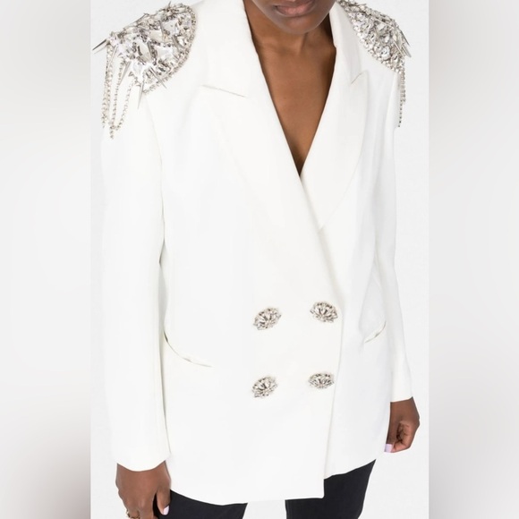 The Philipp Plein Crystal-Embellished Double-Breasted Blazer MSRP$4465 - Picture 8 of 17
